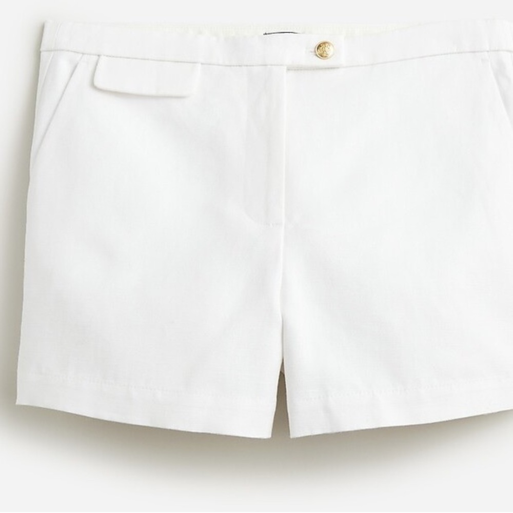 J. Crew NWT 3” Suit Short in Textured Linen Blend, White, Size 6